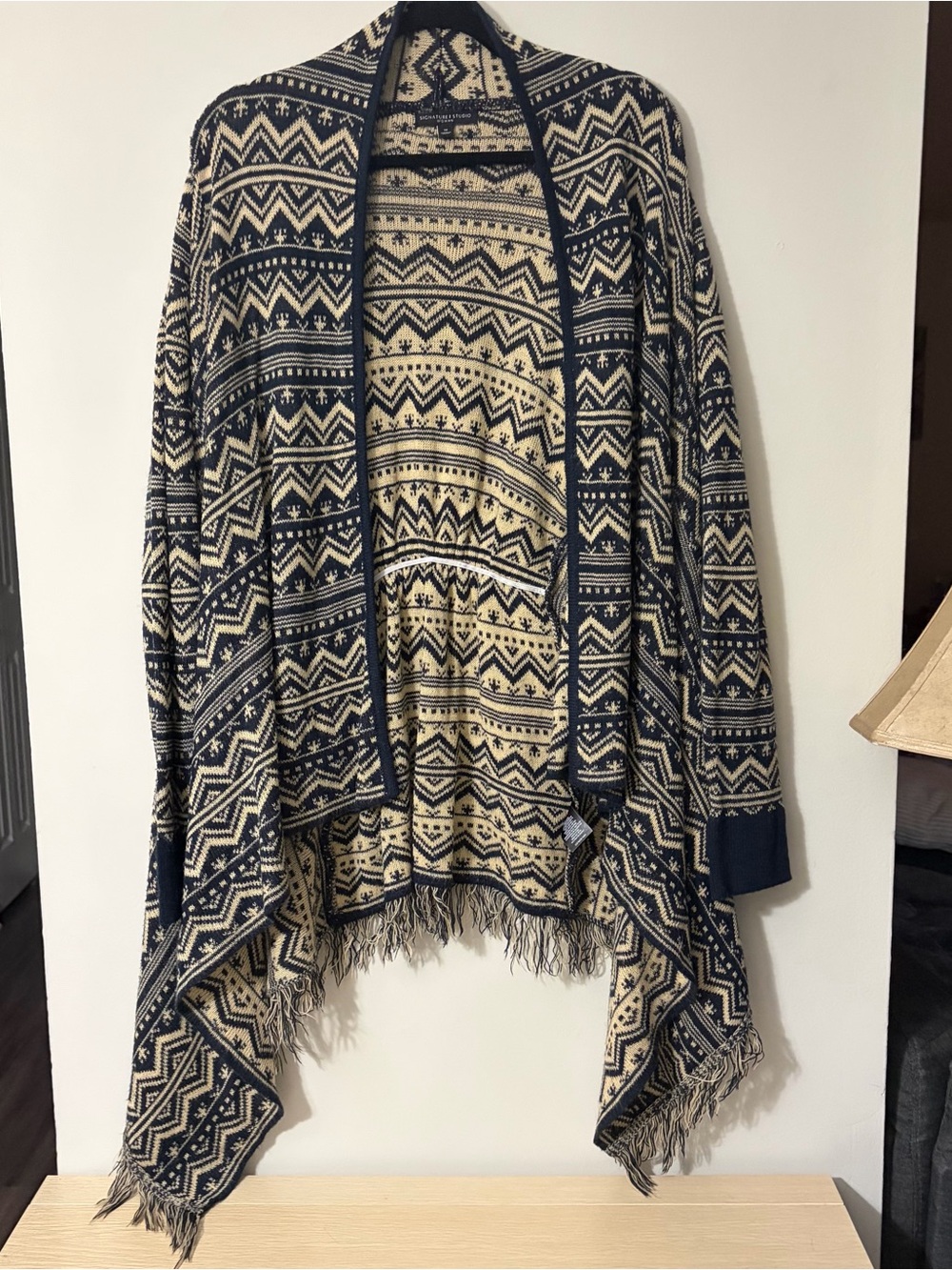 Signature Studio Navy & Cream Aztec Open Cardigan